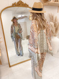 Chemise fluide imprimée bohème – Tons pastels, motifs cachemire