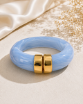 Bracelet Jonc Bleu Céleste et Doré – Douceur et Élégance