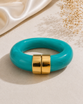 Bracelet Jonc Turquoise; Doré – Élégance Contemporaine