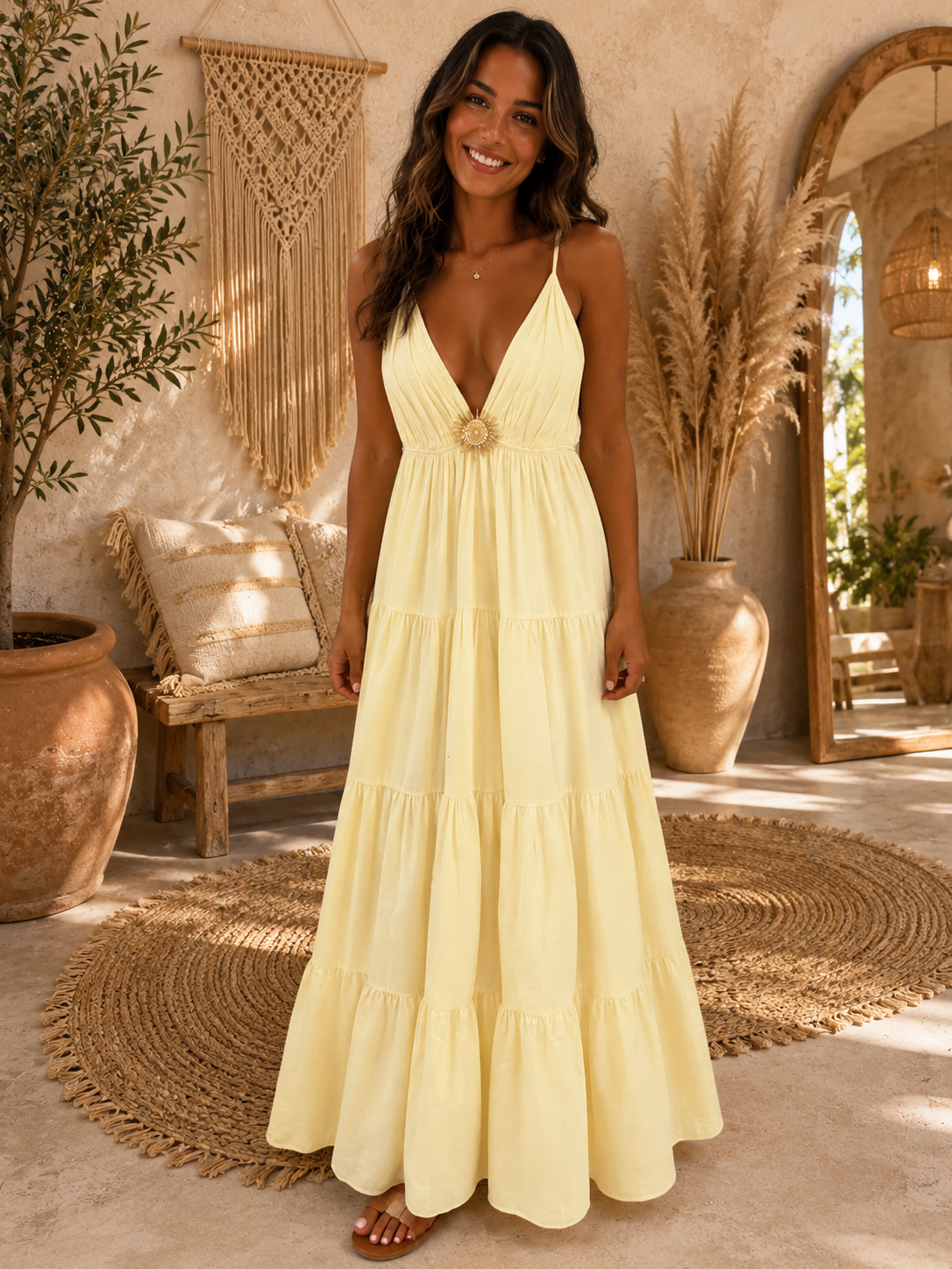 Robe Longue LISA Soleil – jaune tendre