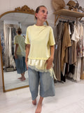 T-shirt jaune dentelle