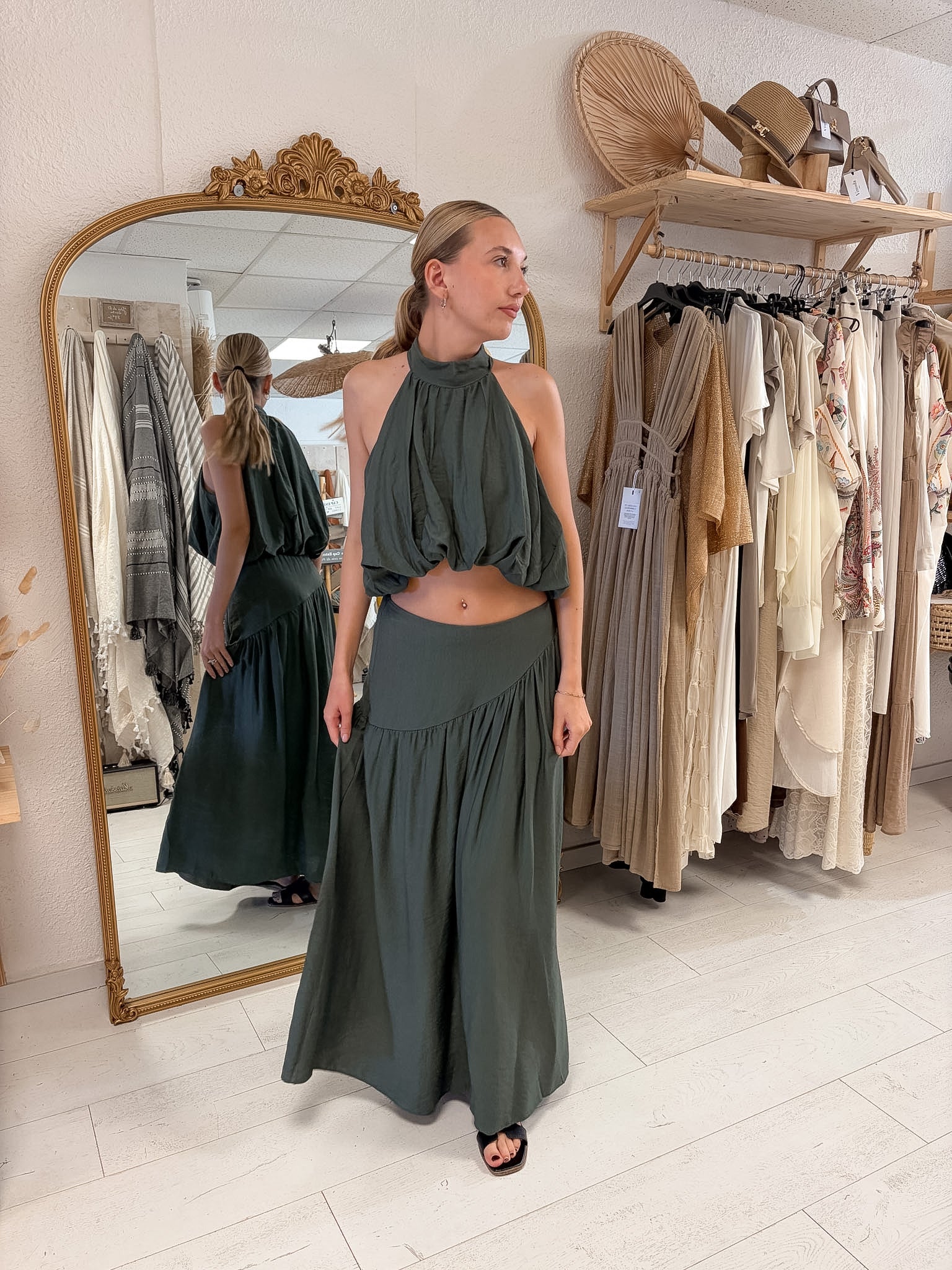 Ensemble vert sapin Bohème Chic