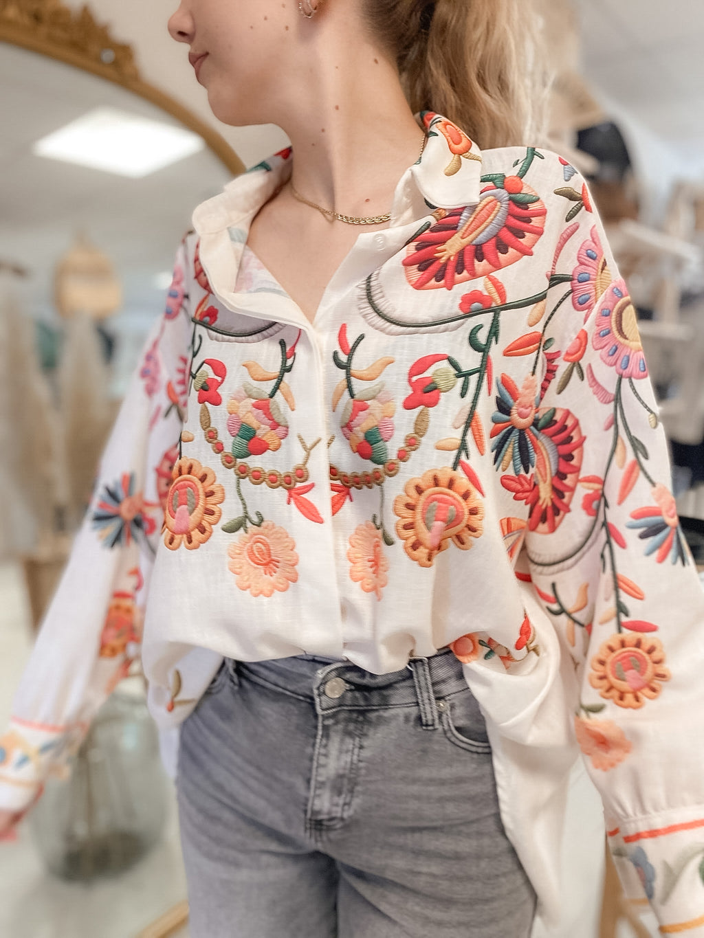 Chemise Oversize brodée
