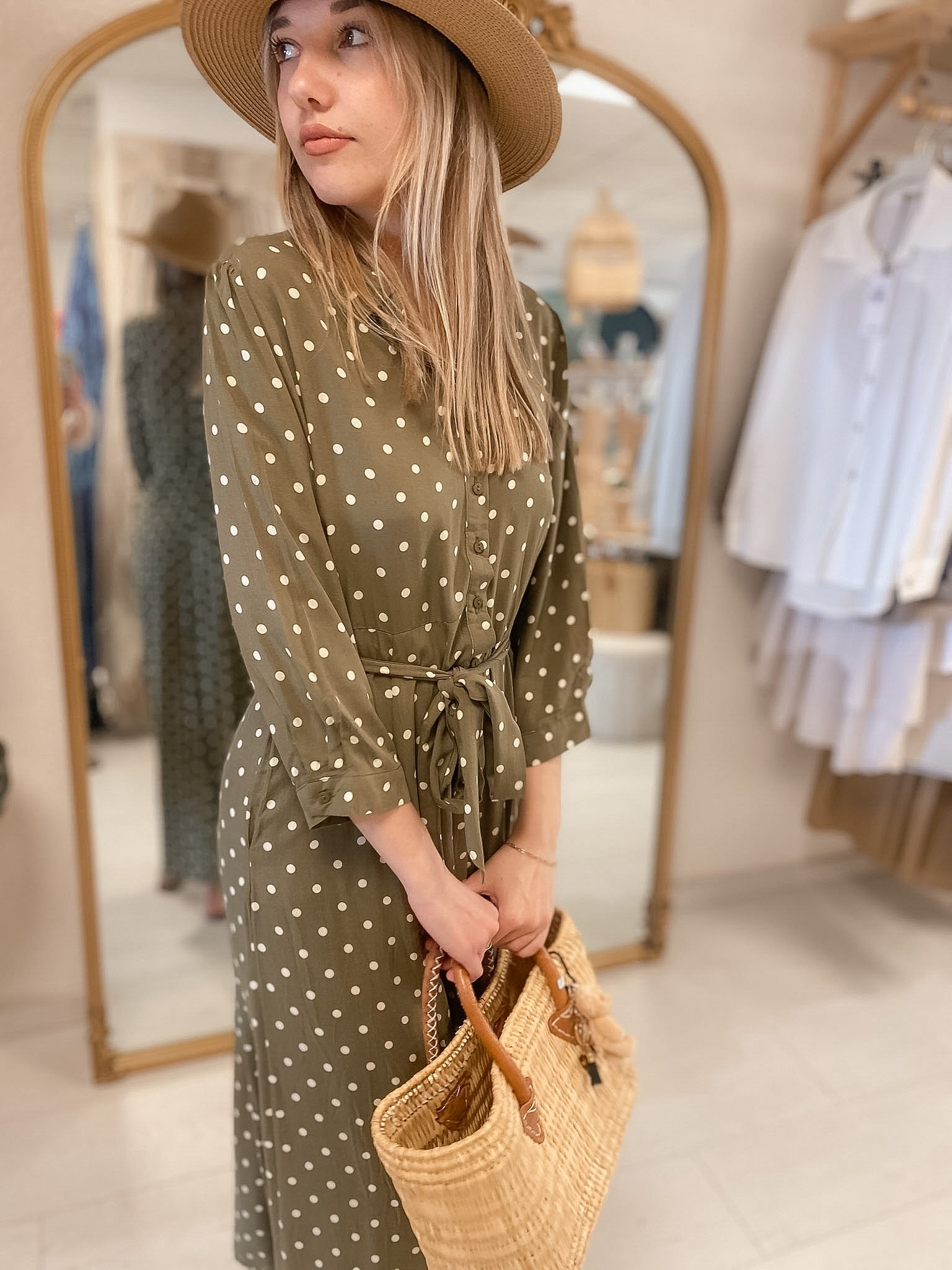 Robe chemise Lisa kaki