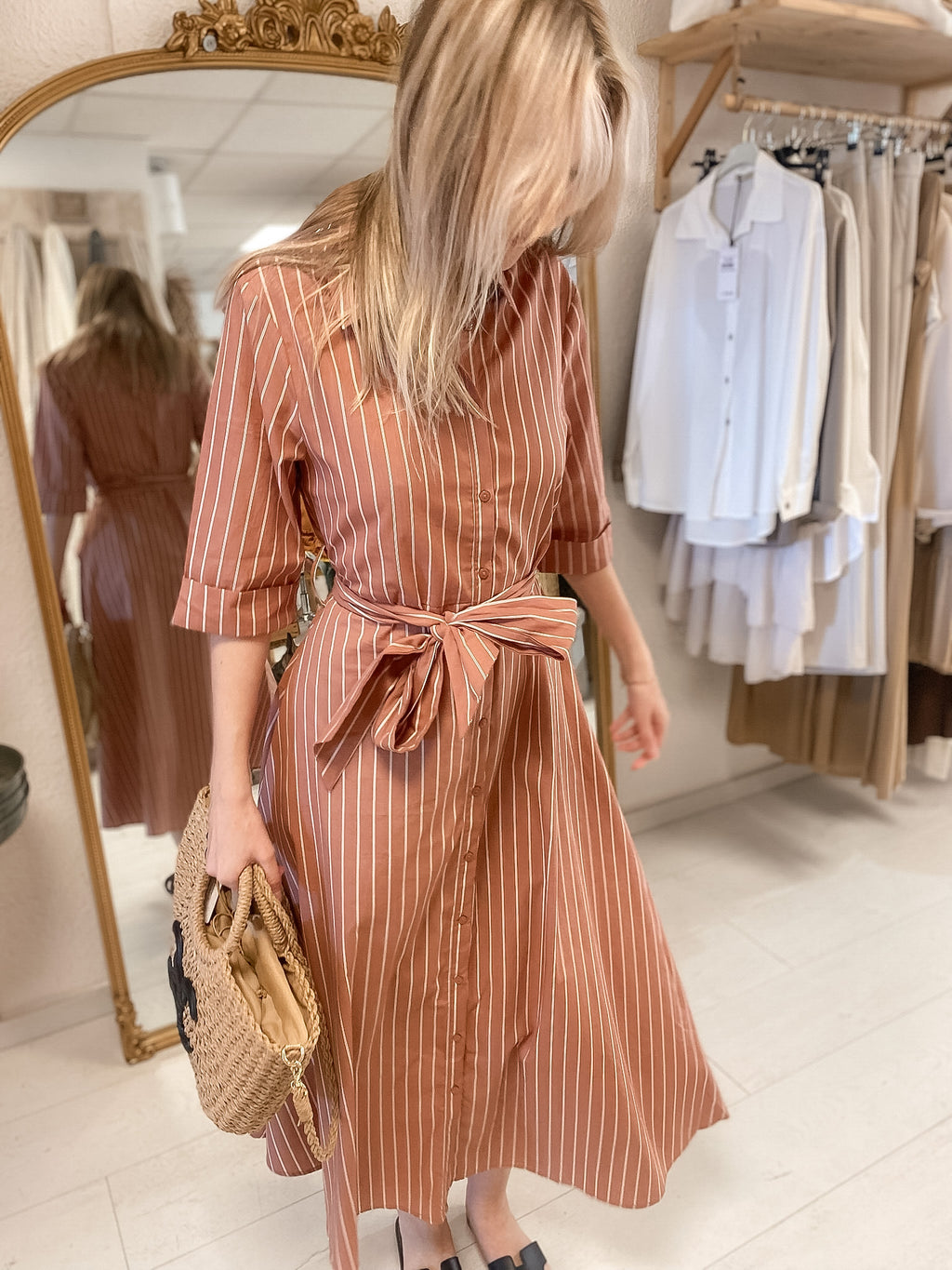 Robe Perrine terracotta rayée