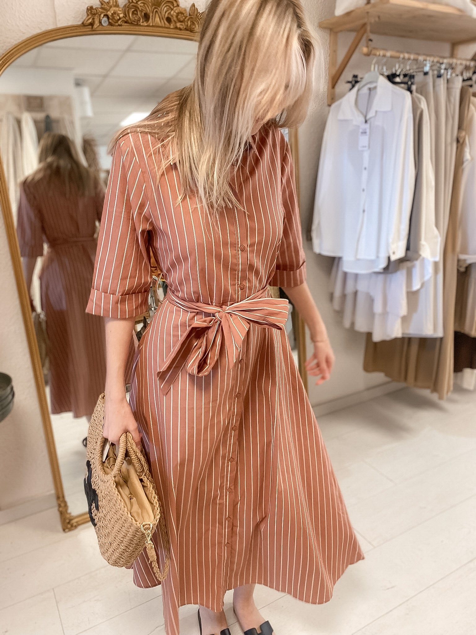 Robe Perrine terracotta rayée