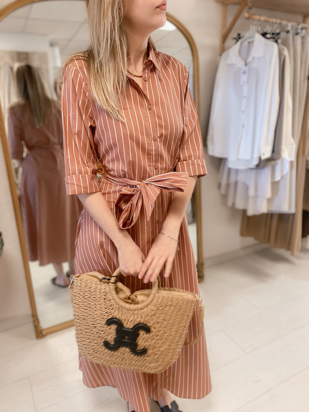 Robe Perrine terracotta rayée