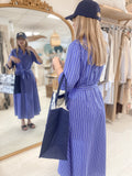 Robe Biba longue rayée bleue