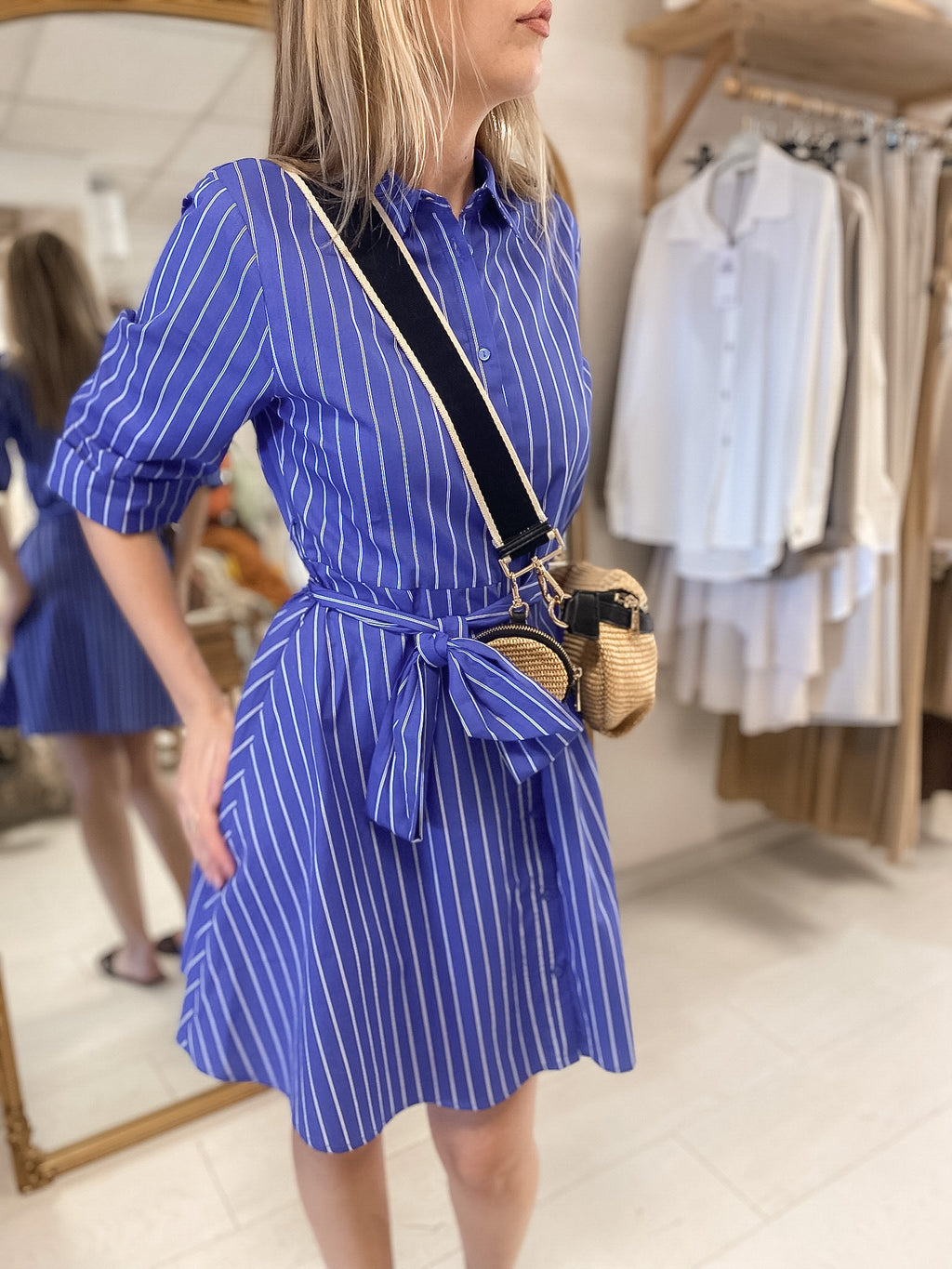 Robe Perrine bleue rayée