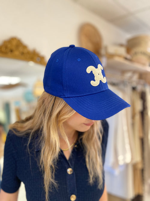 Casquette C bleu roi