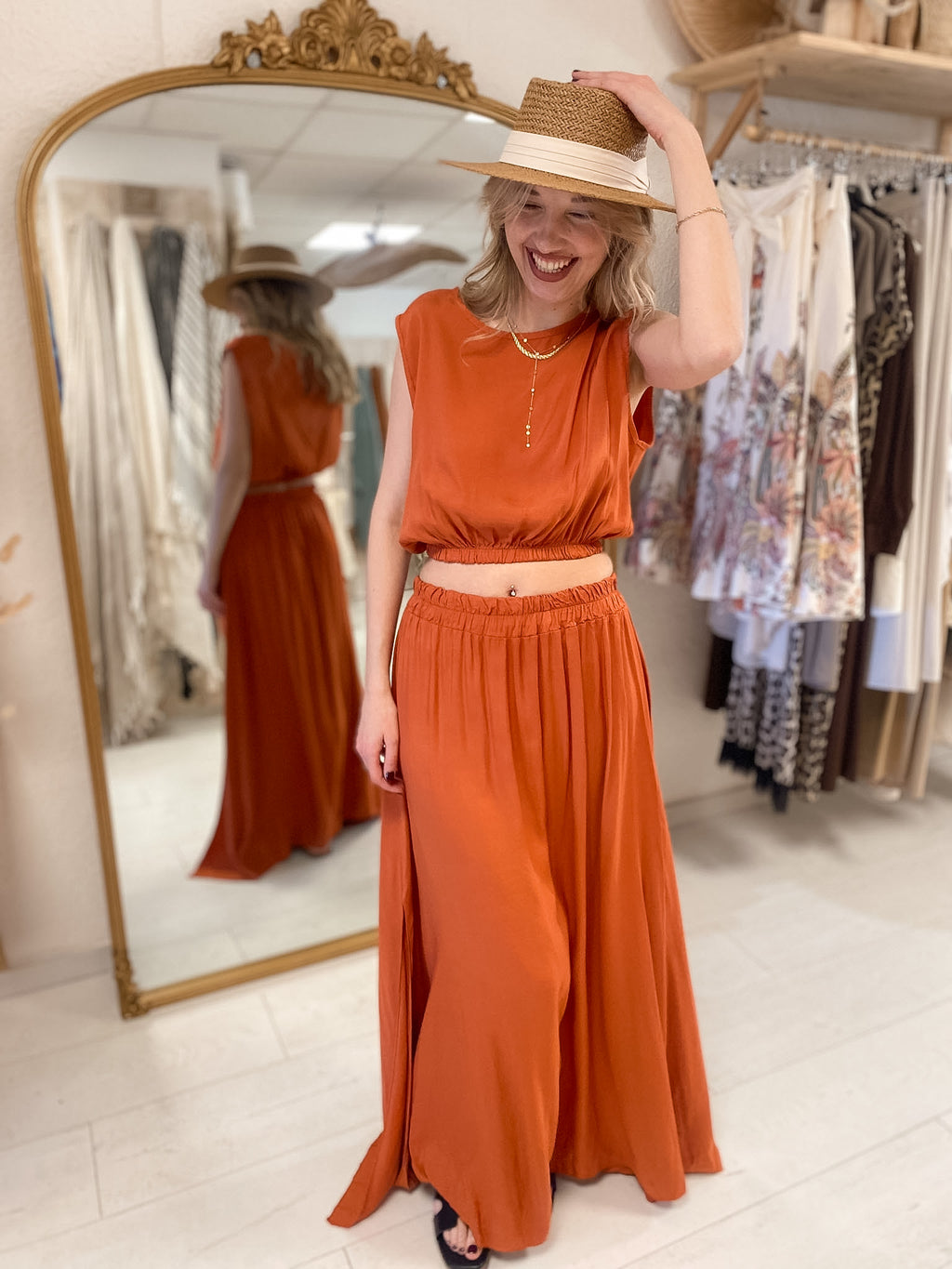 Ensemble élégance Bohème chic terracota