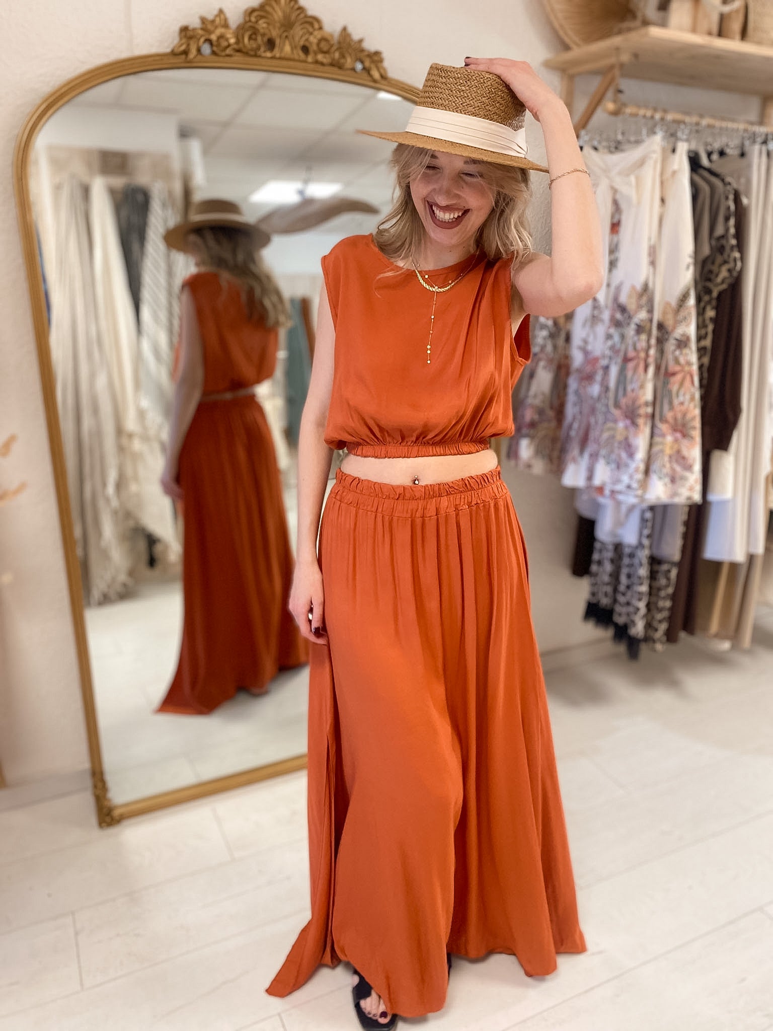 Ensemble élégance Bohème chic terracota