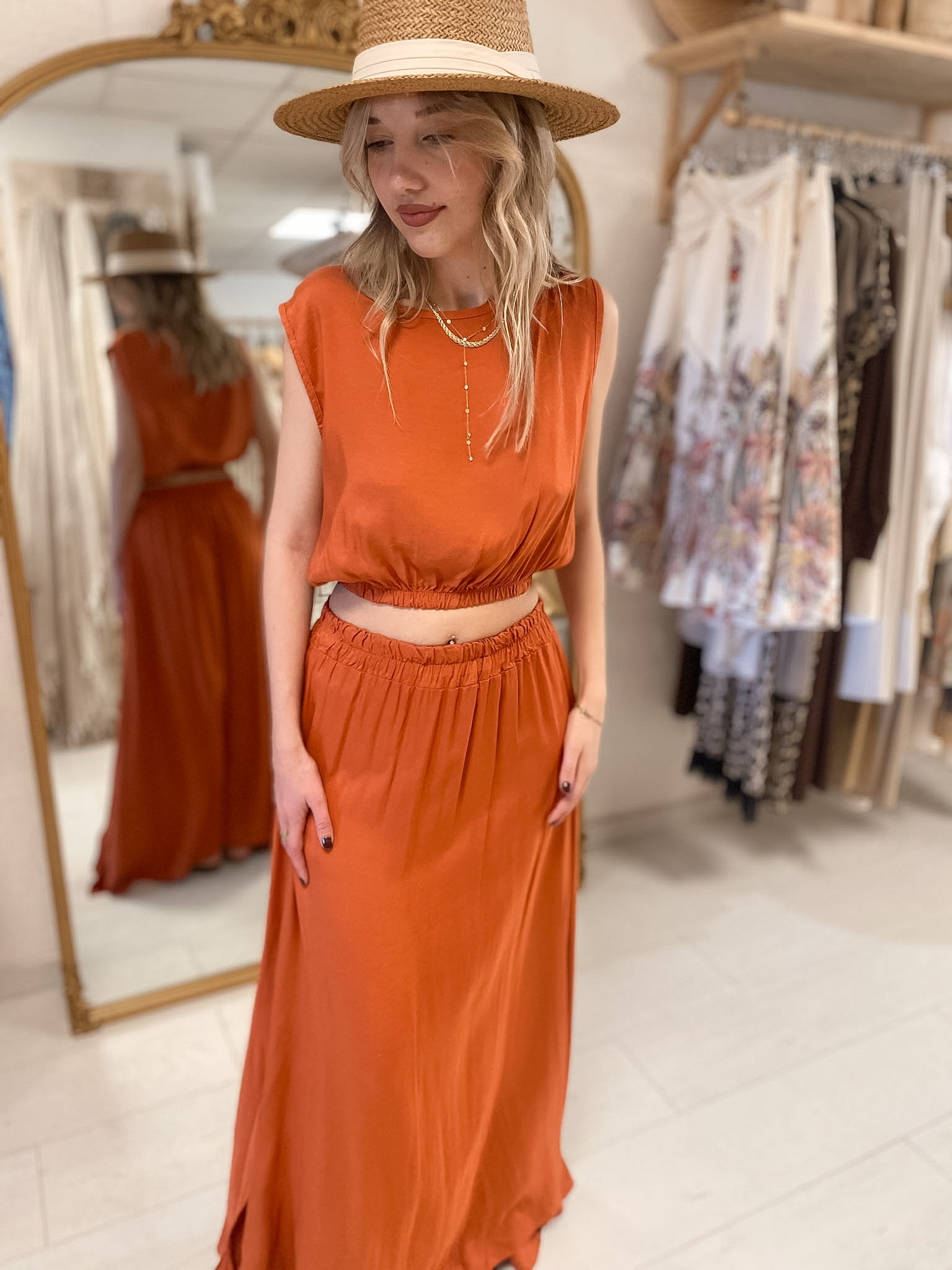 Ensemble élégance Bohème chic terracota