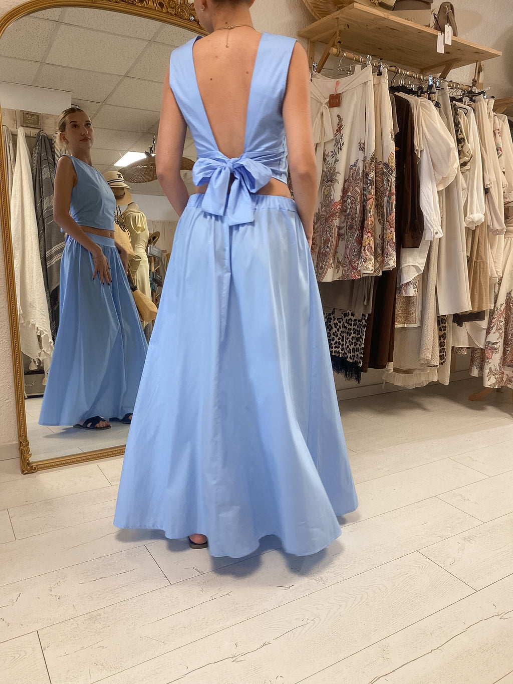 Ensemble élégance Bohème chic bleu ciel