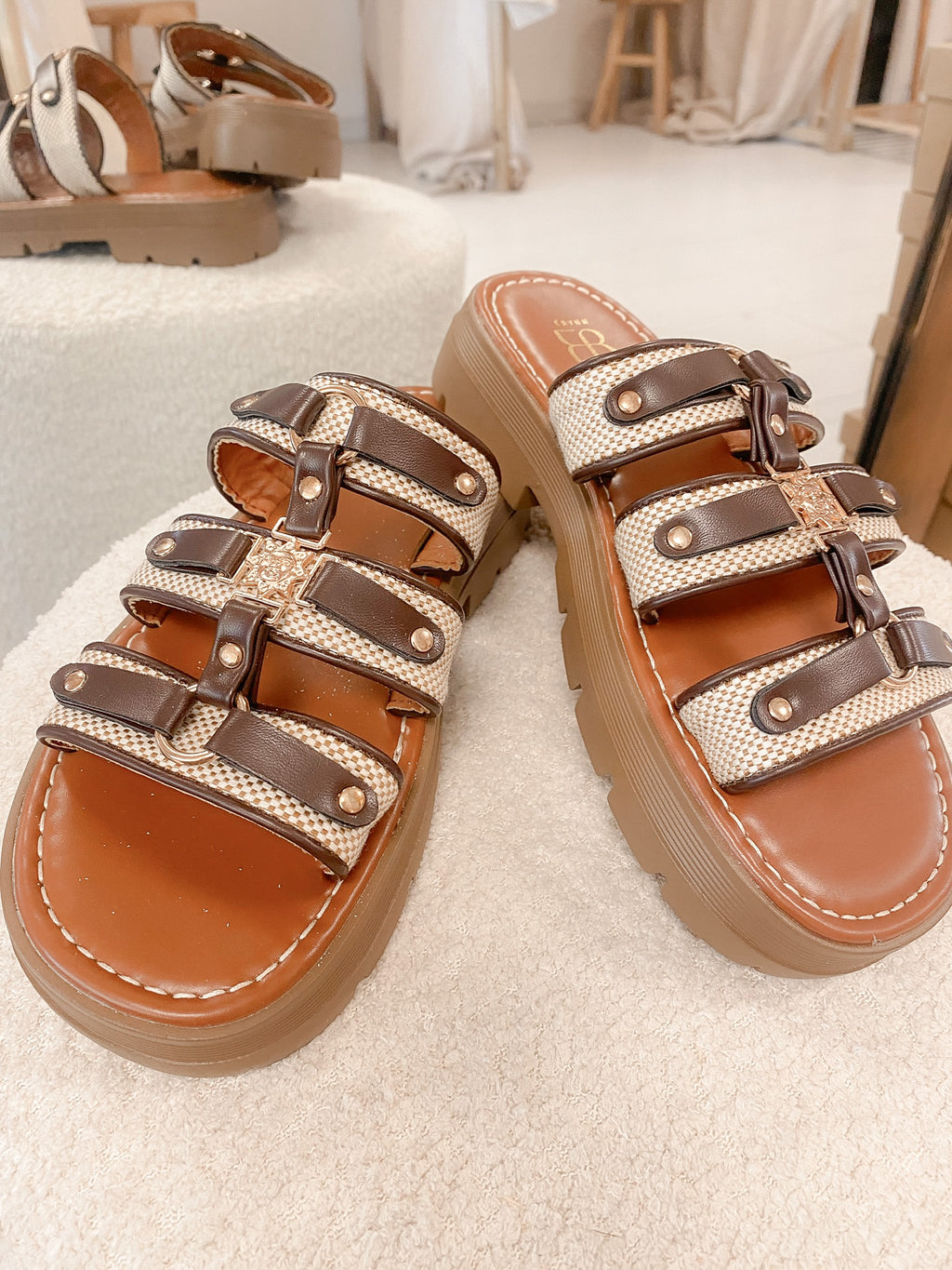 Mules Erinne - Beige Chocolat
