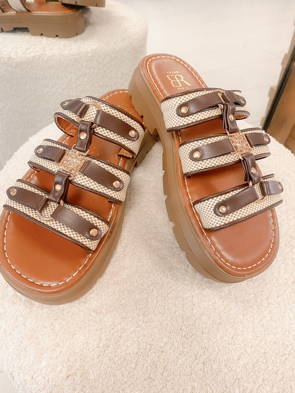 Mules Erinne - Beige Chocolat