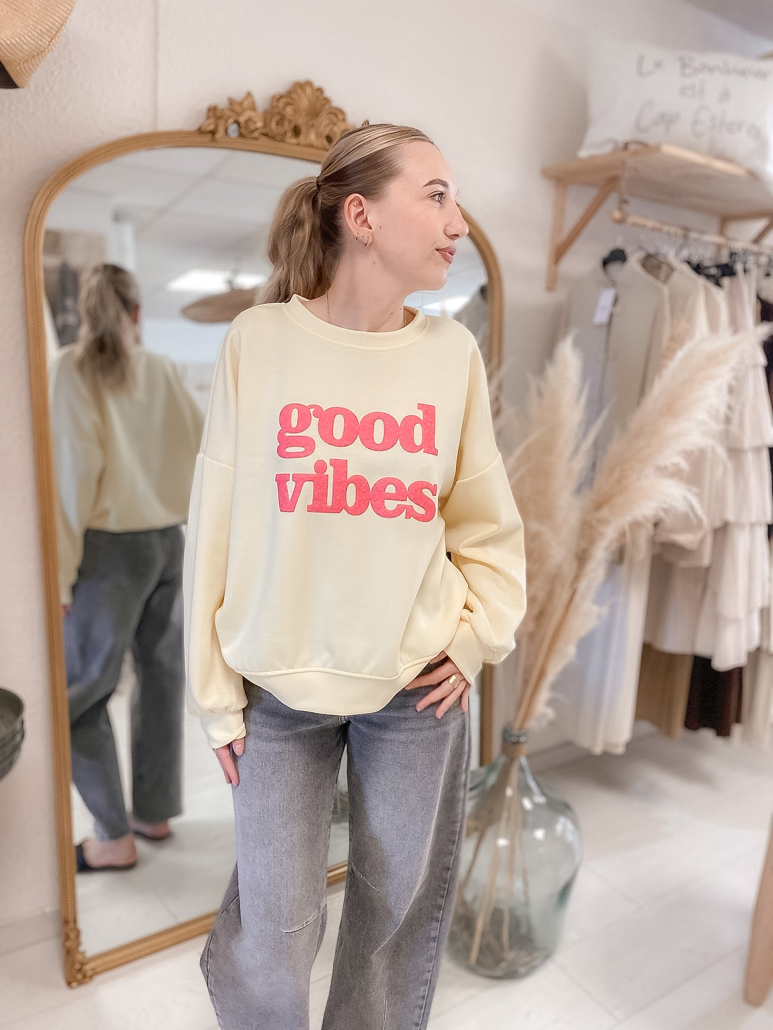 Sweat Good vibes jaune