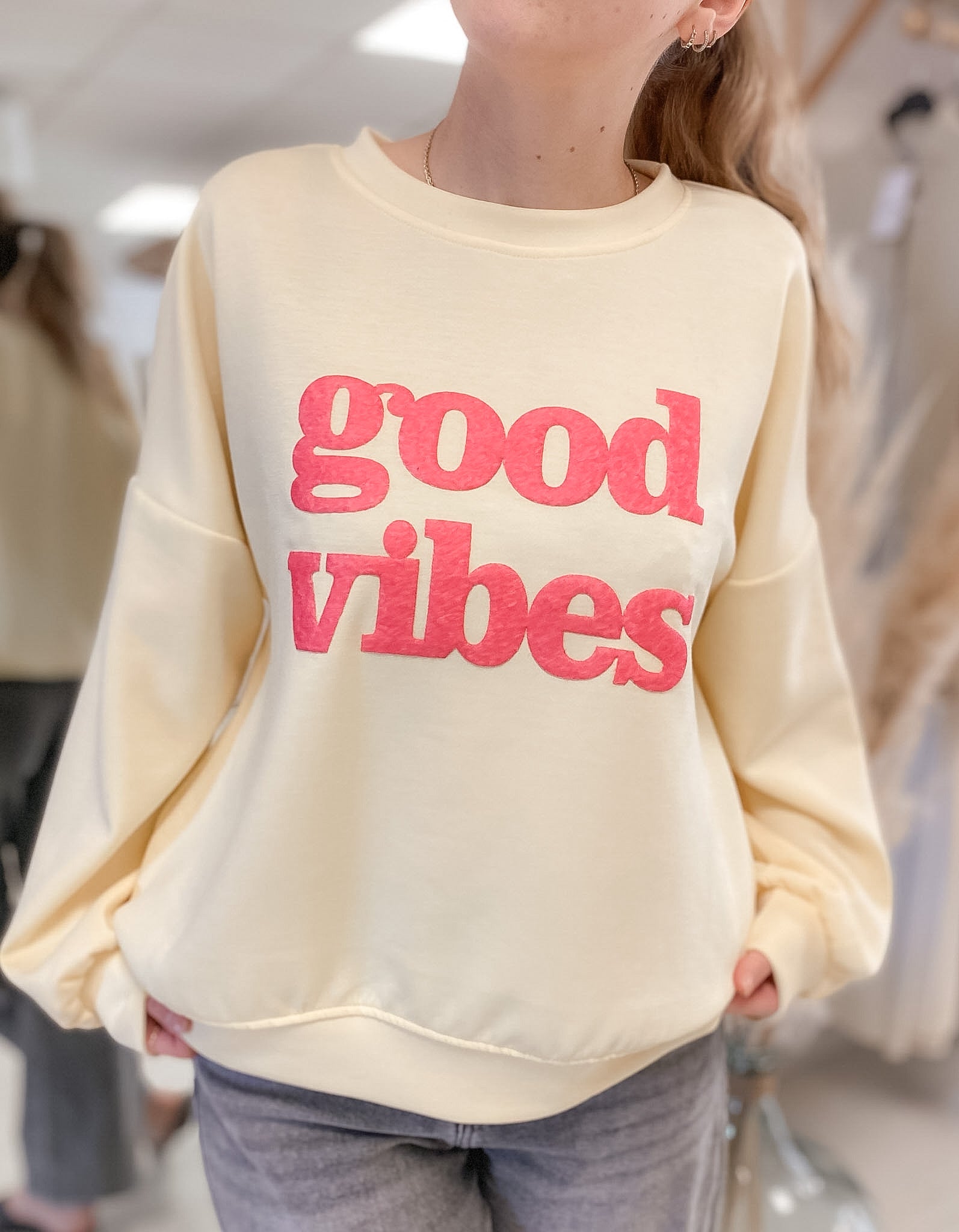 Sweat Good vibes jaune