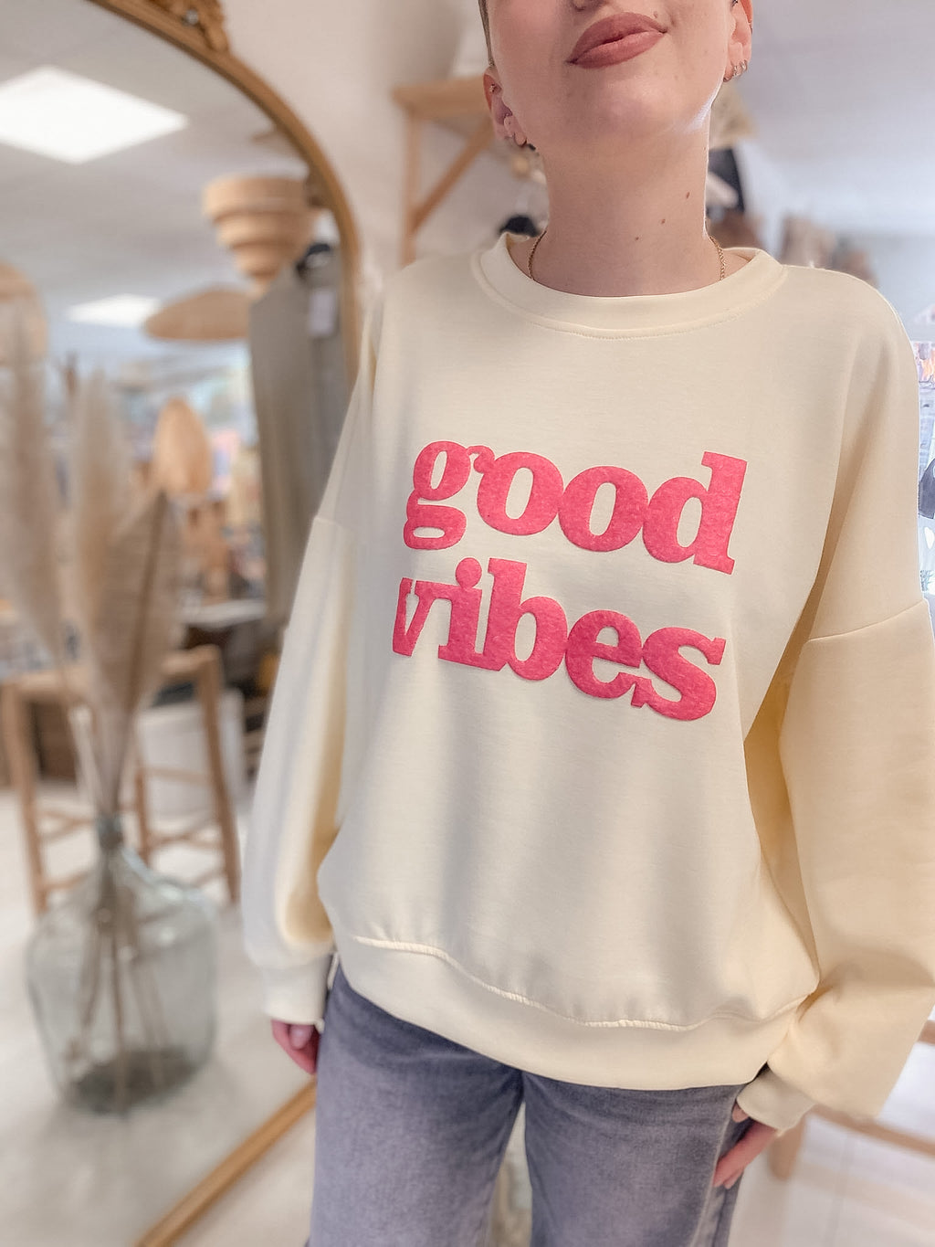 Sweat Good vibes jaune