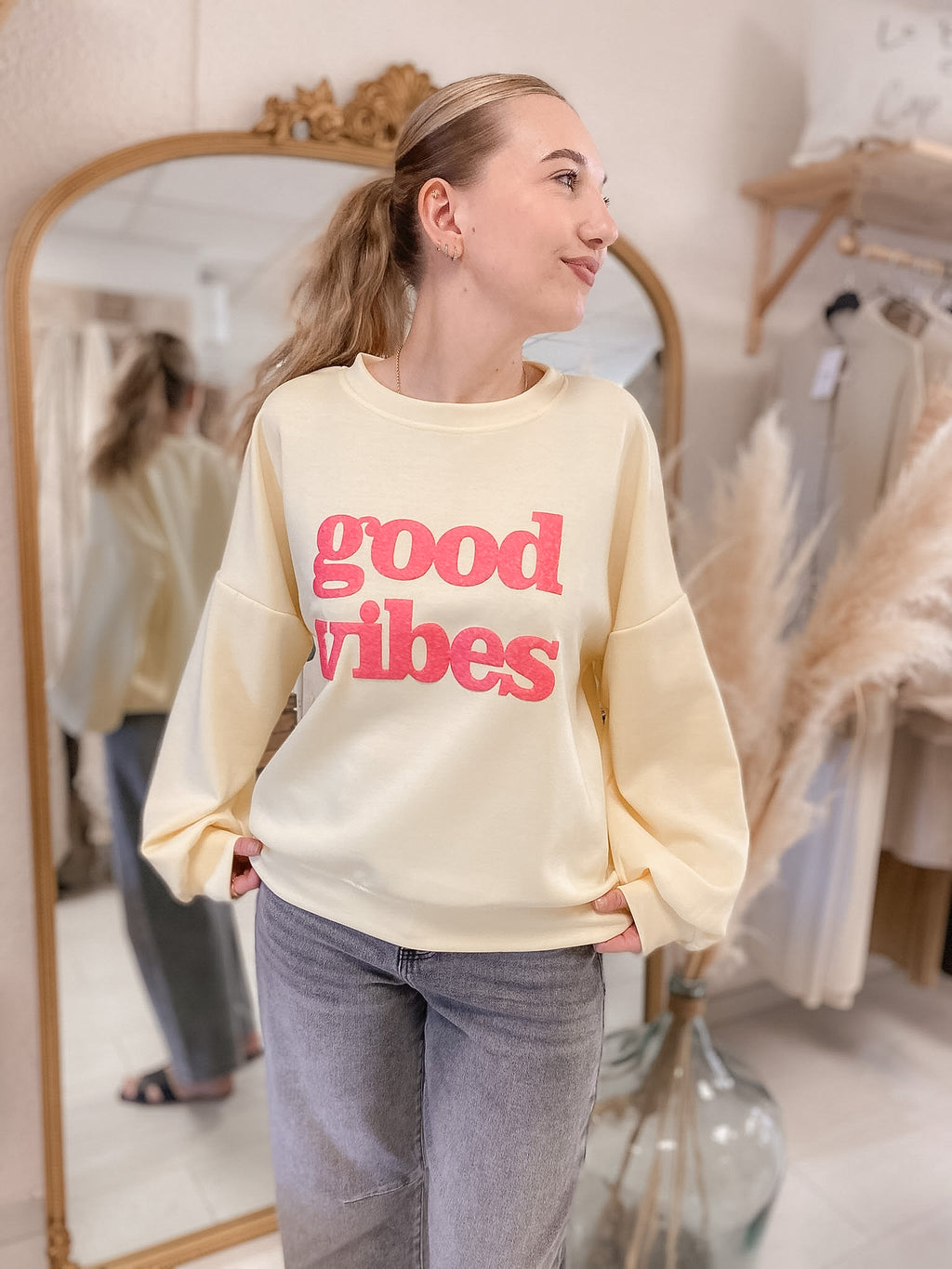Sweat Good vibes jaune
